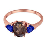 Three Stone Oval Natural Stone Trio Ring