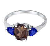 Three Stone Oval Natural Stone Trio Ring