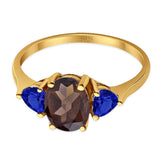 Three Stone Oval Natural Stone Trio Ring