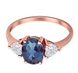 Three Stone Oval Natural Stone Trio Ring