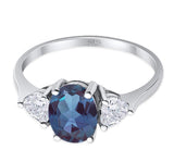 Three Stone Oval Natural Stone Trio Ring