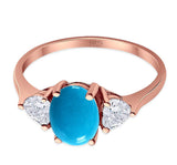 Three Stone Oval Natural Stone Trio Ring