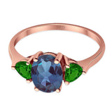 Three Stone Oval Natural Stone Trio Ring