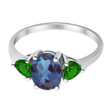 Three Stone Oval Natural Stone Trio Ring