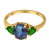 Three Stone Oval Natural Stone Trio Ring