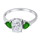 Three Stone Oval Natural Stone Trio Ring