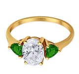 Three Stone Oval Natural Stone Trio Ring