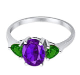 Three Stone Oval Natural Stone Trio Ring