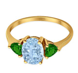 Three Stone Oval Natural Stone Trio Ring