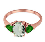 Three Stone Oval Natural Stone Trio Ring