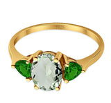 Three Stone Oval Natural Stone Trio Ring