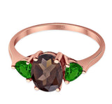 Three Stone Oval Natural Stone Trio Ring