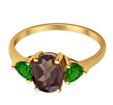 Three Stone Oval Natural Stone Trio Ring