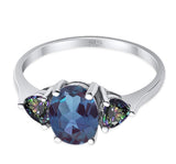 Three Stone Oval Natural Stone Trio Ring