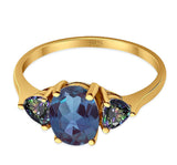 Three Stone Oval Natural Stone Trio Ring