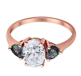 Three Stone Oval Natural Stone Trio Ring