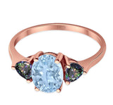 Three Stone Oval Natural Stone Trio Ring