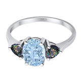 Three Stone Oval Natural Stone Trio Ring