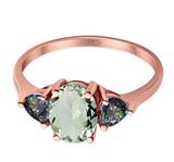 Three Stone Oval Natural Stone Trio Ring