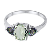 Three Stone Oval Natural Stone Trio Ring