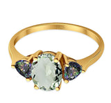 Three Stone Oval Natural Stone Trio Ring