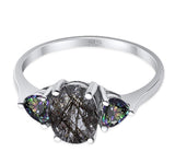 Three Stone Oval Natural Stone Trio Ring