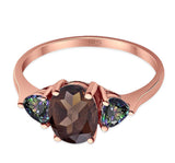 Three Stone Oval Natural Stone Trio Ring