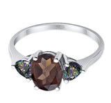 Three Stone Oval Natural Stone Trio Ring