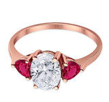 Three Stone Oval Natural Stone Trio Ring