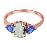 Three Stone Oval Natural Stone Trio Ring