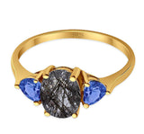 Three Stone Oval Natural Stone Trio Ring