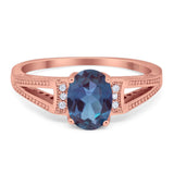 Art Deco Oval Natural Stone Wedding Ring