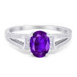 Art Deco Oval Natural Stone Wedding Ring