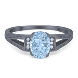 Art Deco Oval Natural Stone Wedding Ring