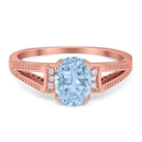 Art Deco Oval Natural Stone Wedding Ring