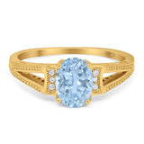Art Deco Oval Natural Stone Wedding Ring