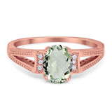 Art Deco Oval Natural Stone Wedding Ring