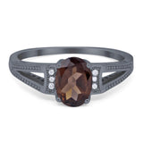 Art Deco Oval Natural Stone Wedding Ring