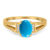 Art Deco Oval Natural Stone Wedding Ring