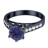 Round Natural Stone Engagement Ring