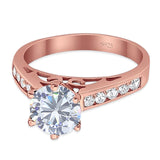 Round Natural Stone Engagement Ring