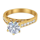 Round Natural Stone Engagement Ring