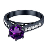 Round Natural Stone Engagement Ring