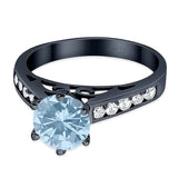 Round Natural Stone Engagement Ring