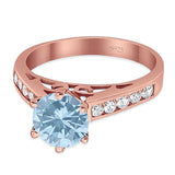 Round Natural Stone Engagement Ring