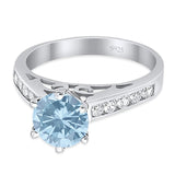 Round Natural Stone Engagement Ring