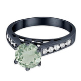 Round Natural Stone Engagement Ring