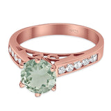 Round Natural Stone Engagement Ring