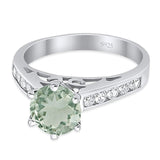 Round Natural Stone Engagement Ring