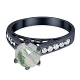 Round Natural Stone Engagement Ring